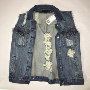 Jean vest with holes